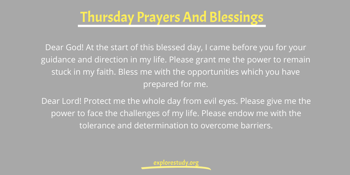 Thursday Prayers And Blessings
