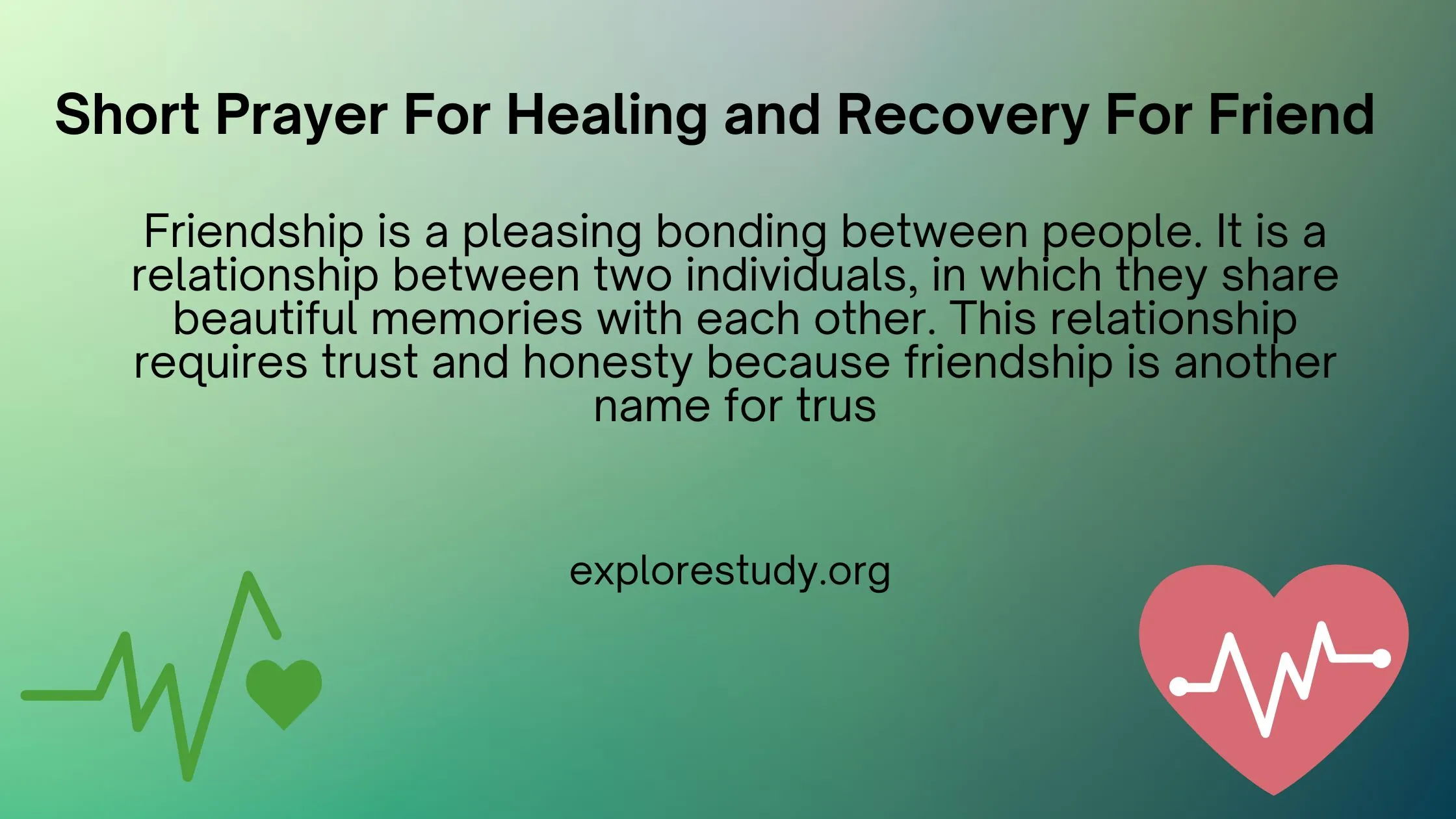short prayer for healing and recovery for friend